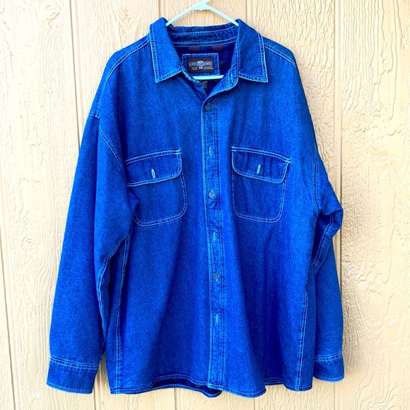 Vintage Levi Strauss Denim Jacket Shirt Blanket Lined Plaid Size XXL